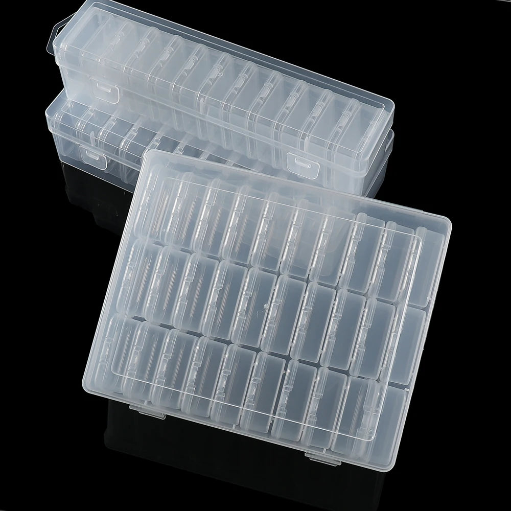Bead Organizer Box 12/24/30Pcs Small Clear Plastic Bead Storage Containers with Hinged Lid for Storage Crafts Jewelry Organizer