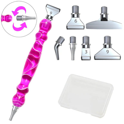 Diamond Painting Pen Set, Premium Resin Diamond Art Pen with 6 Replaceable Metal Tips
