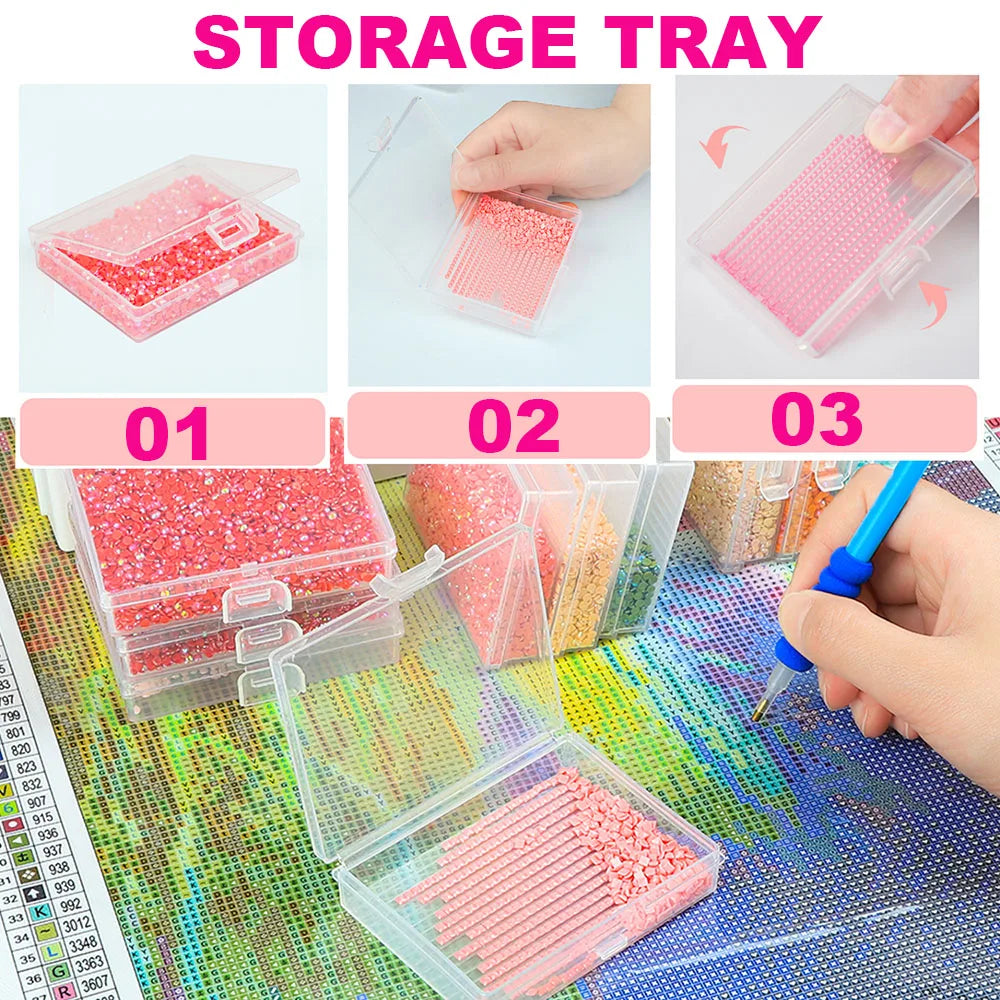 30 Pieces Diamond Painting Tray Set - For DIY Beaded Jewellery and Craft Storage, Suitable for Diamond Art Tools