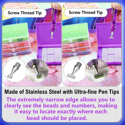 Premium Diamond Painting Tool Kit – Steel Tips, Tray, Roller & Accessories