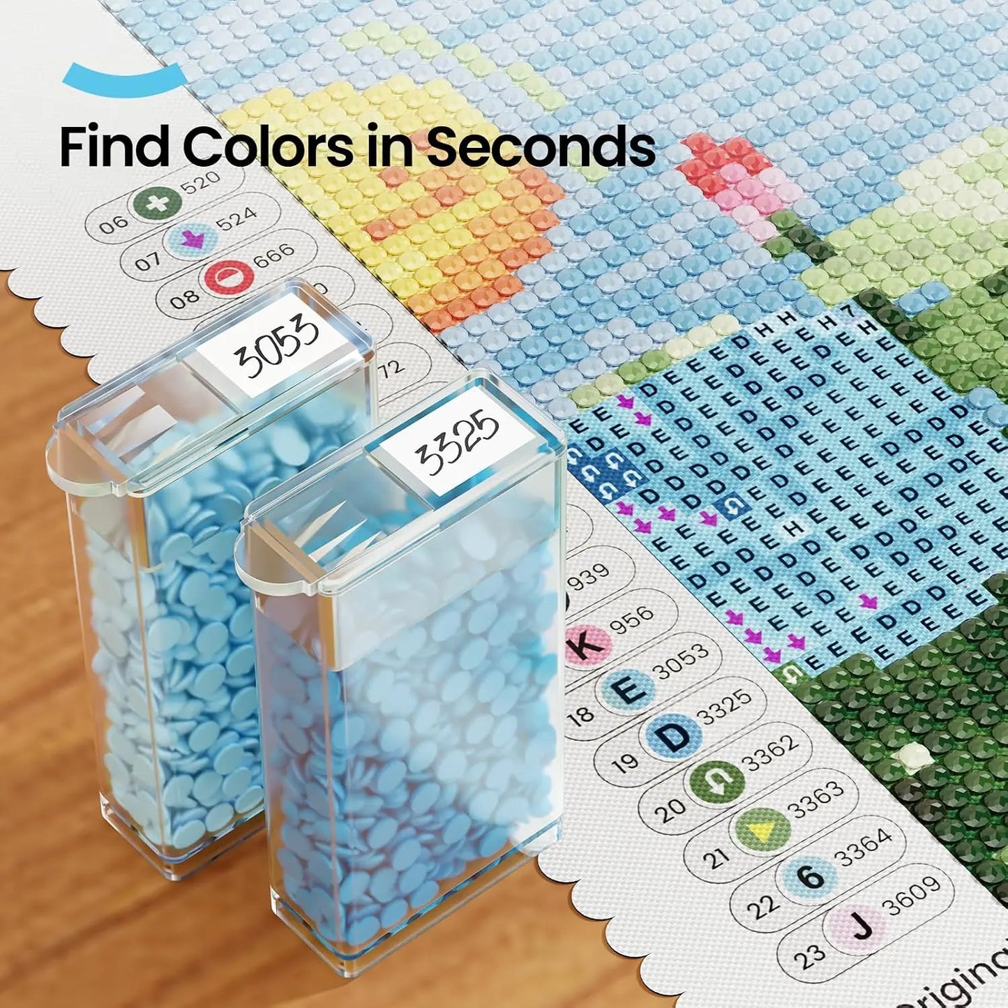64 Jars Diamond Painting Storage Containers- Portable Organizer With Label Stickers Diamond Art Storage Box