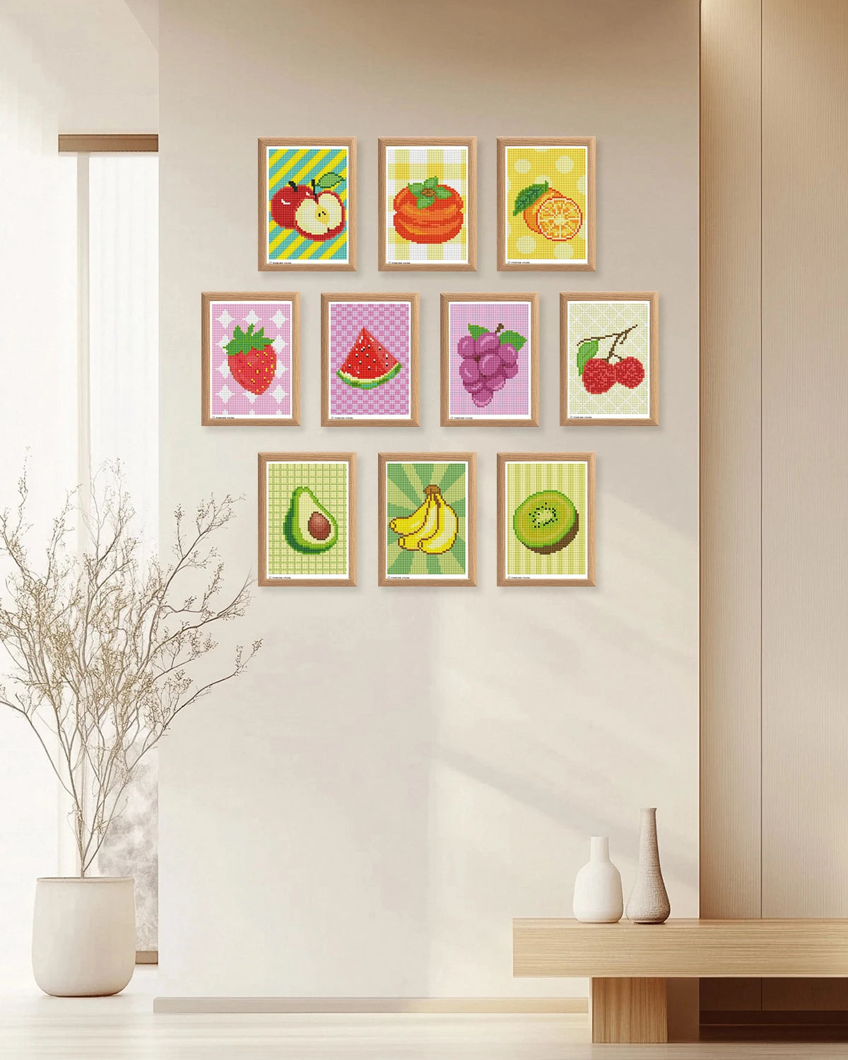 Diamond Painting Kits Fruit Diamond Art Kits Mini Square Drill Post Cards, for Beginners, Gift, Room Decoration