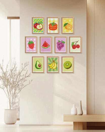 Diamond Painting Kits Fruit Diamond Art Kits Mini Square Drill Post Cards, for Beginners, Gift, Room Decoration
