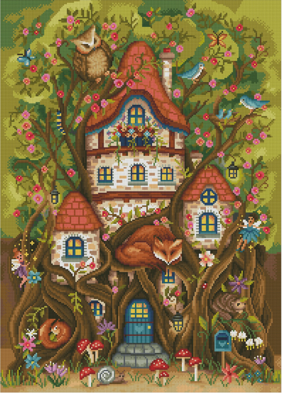 The Fairywood Cottage by Claire McElfatrick- Diamond Art Kit (50x70cm Square Drill) Hand Rendered
