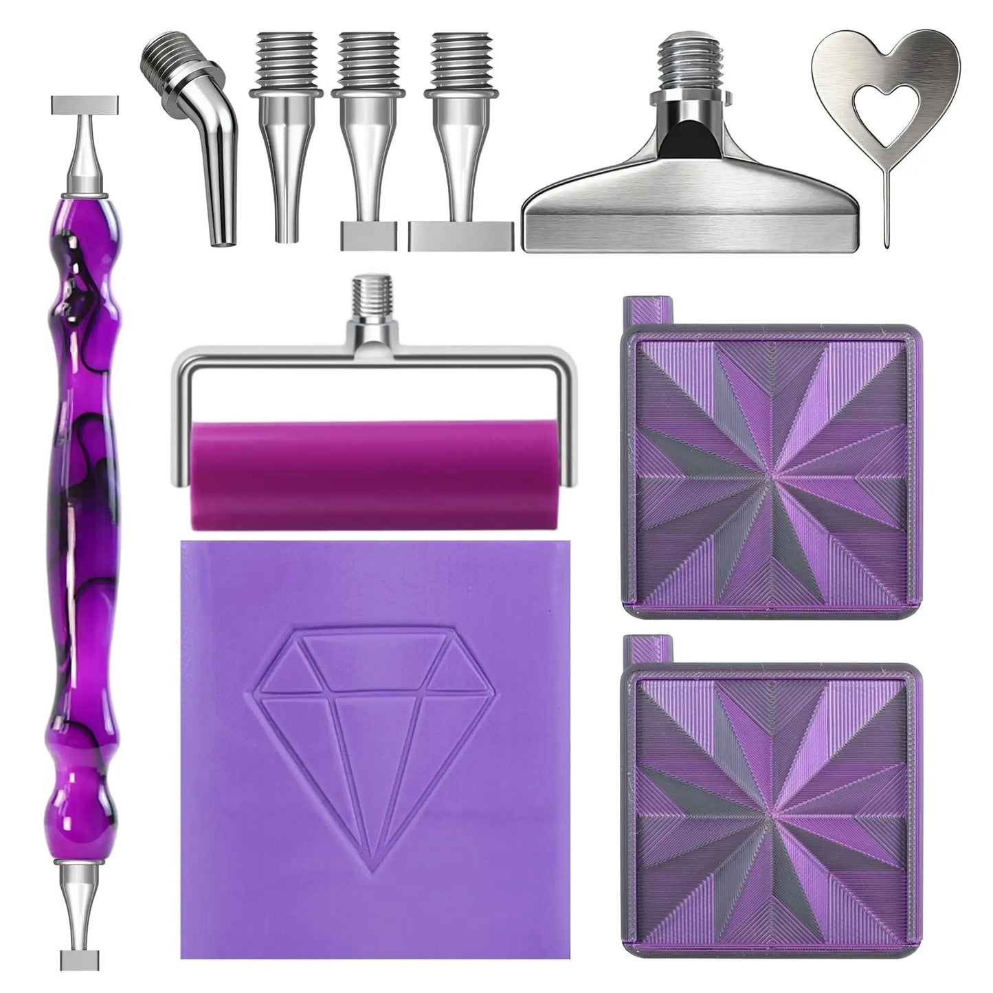 Premium Diamond Painting Tool Kit – Steel Tips, Tray, Roller & Accessories