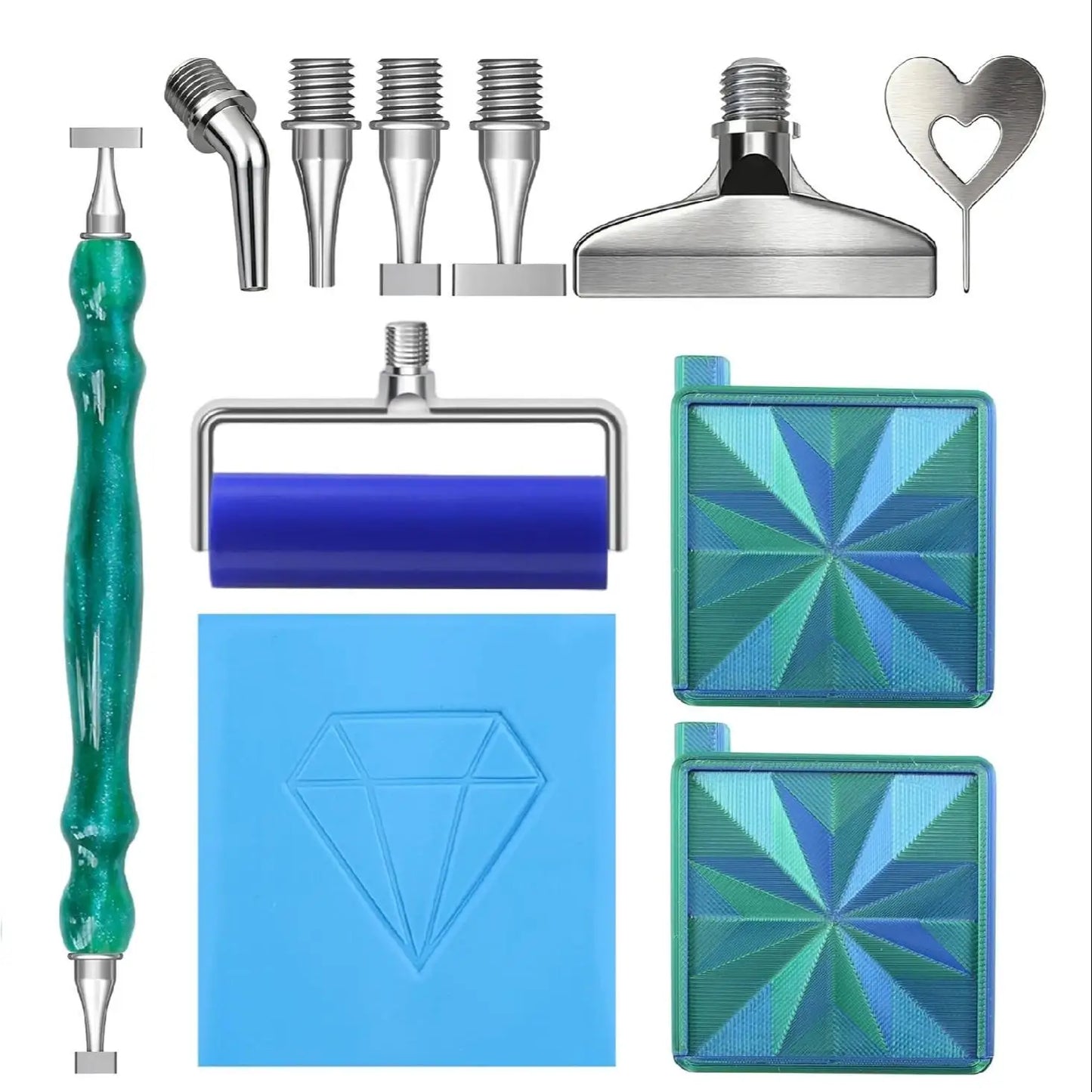 Premium Diamond Painting Tool Kit – Steel Tips, Tray, Roller & Accessories