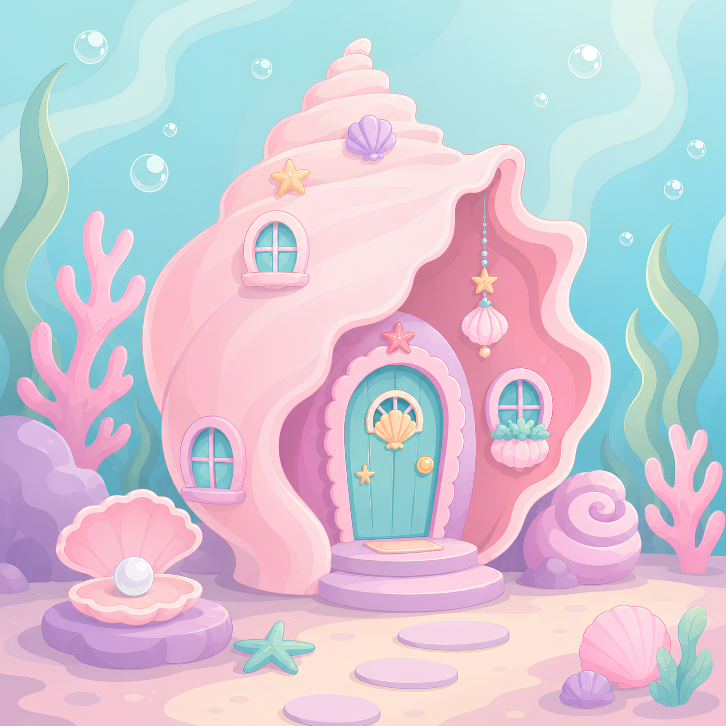 Seashell Cottage- Diamond Art Kit (50x50cm, Square Drill)