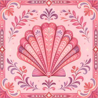 Seashell Tapestry- Diamond Art Kit (50x50cm, Round Drill)