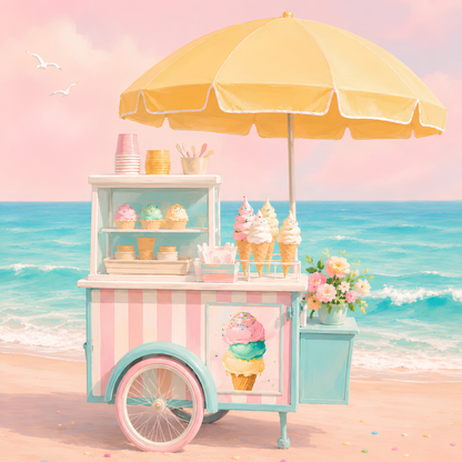 Seaside Scoops- Diamond Art Kit (50x50cm, Square Drill)
