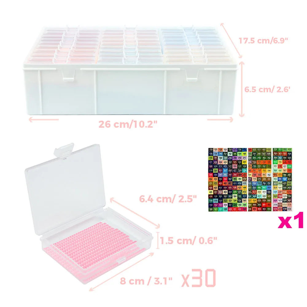 30 Pieces Diamond Painting Tray Set - For DIY Beaded Jewellery and Craft Storage, Suitable for Diamond Art Tools