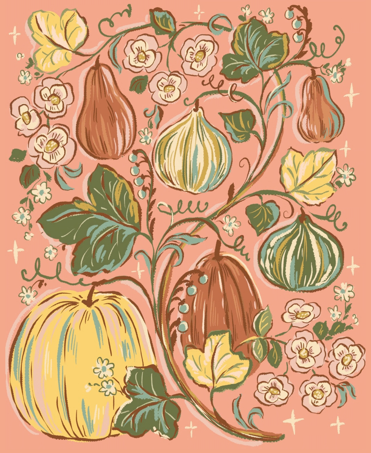 Secret Pumpkin Garden by Hanna Symo- Diamond Art Kit (45x55cm)