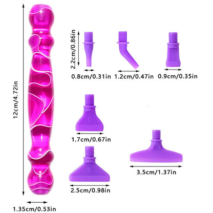 Diamond Painting Pen Set with Comfortable Ergonomic Grip 6 Pen Tips, Resin Diamond Art Tool Plastic or Metal Tips