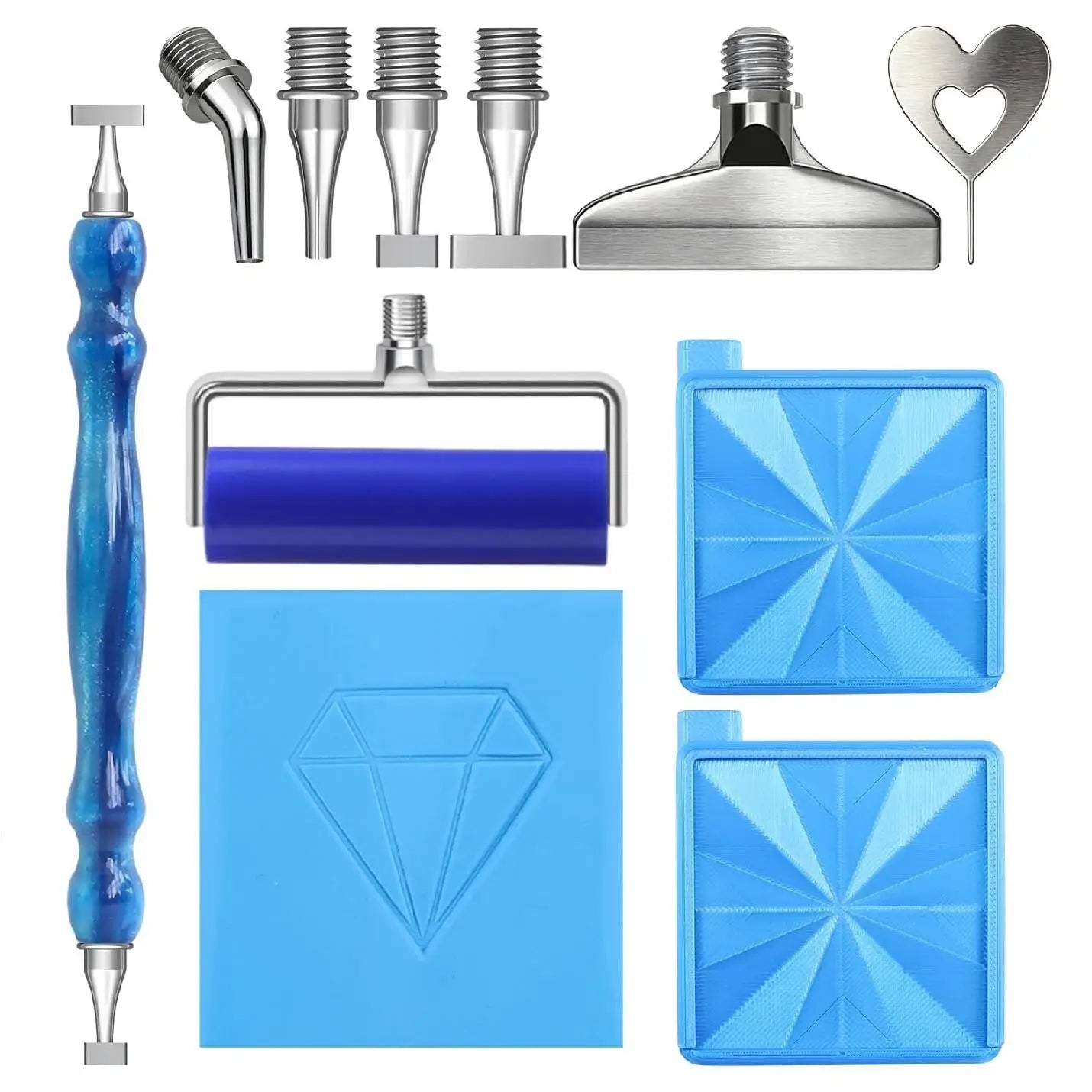 Premium Diamond Painting Tool Kit – Steel Tips, Tray, Roller & Accessories