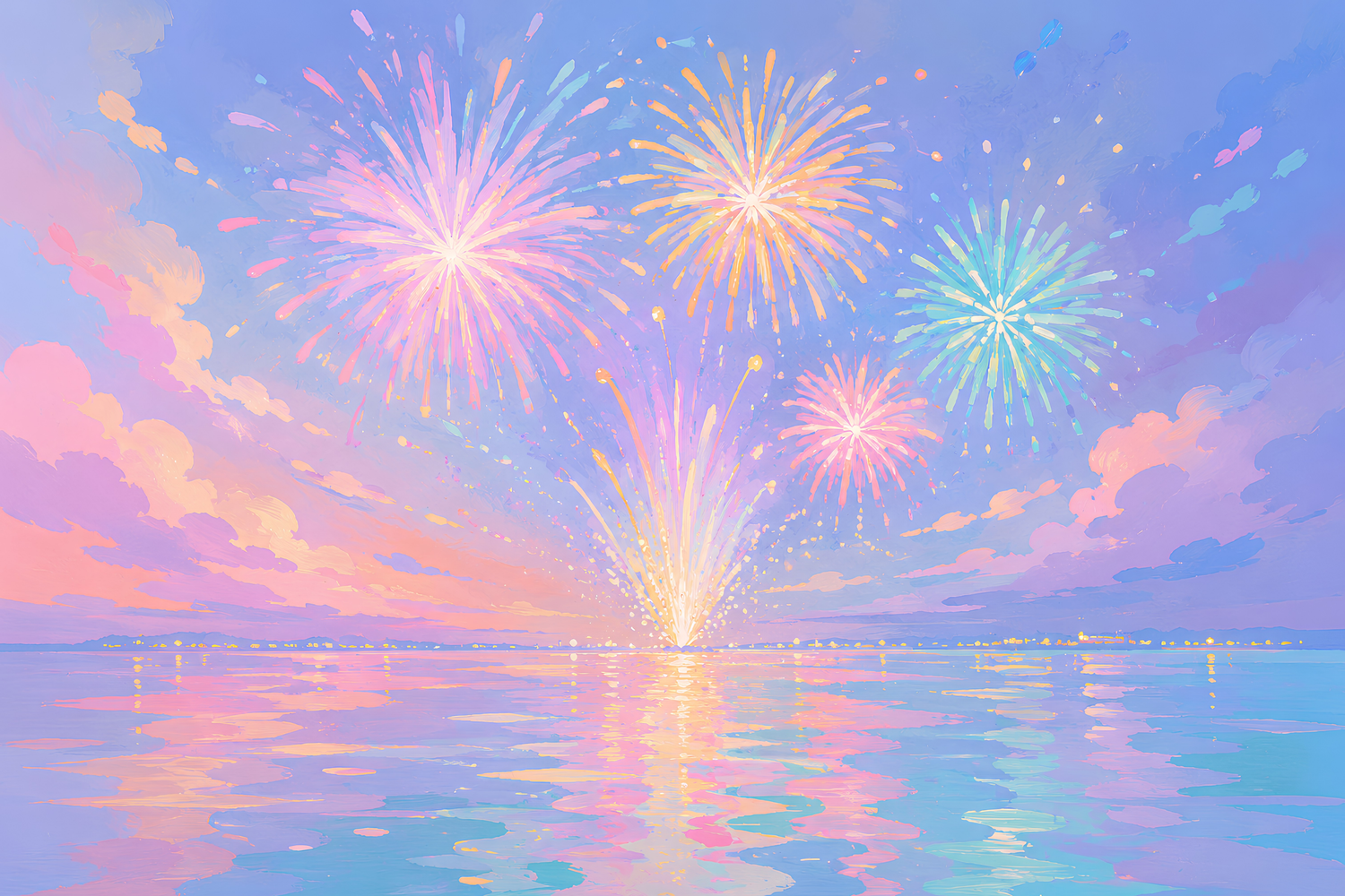 Shimmerburst Bay- Diamond Art Kit (60x40cm, 100% Whimsy Dust Square Drill)
