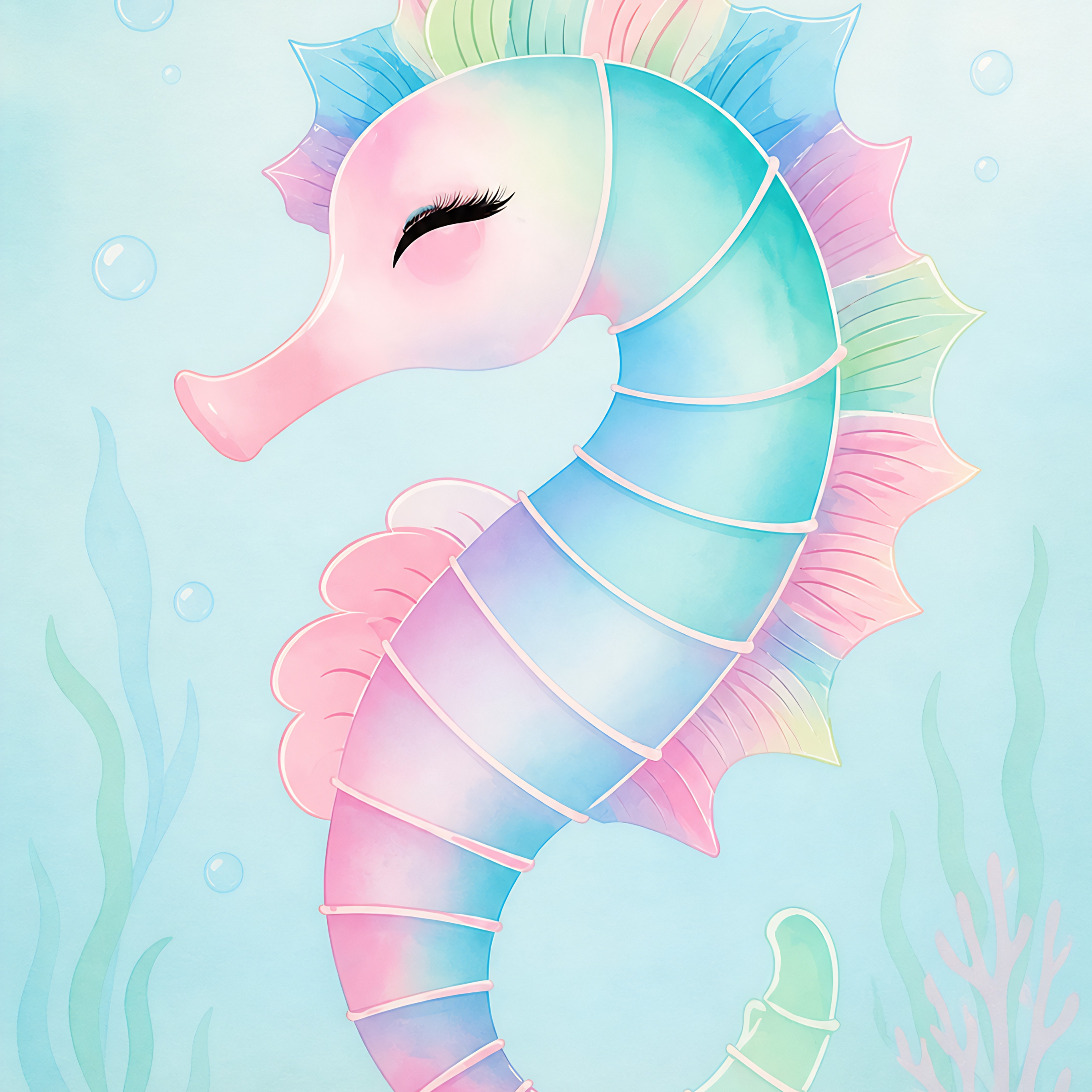 Shimmering Seahorse- Diamond Art Kit (40x50cm, 100% Whimsy Dust Square Drill)