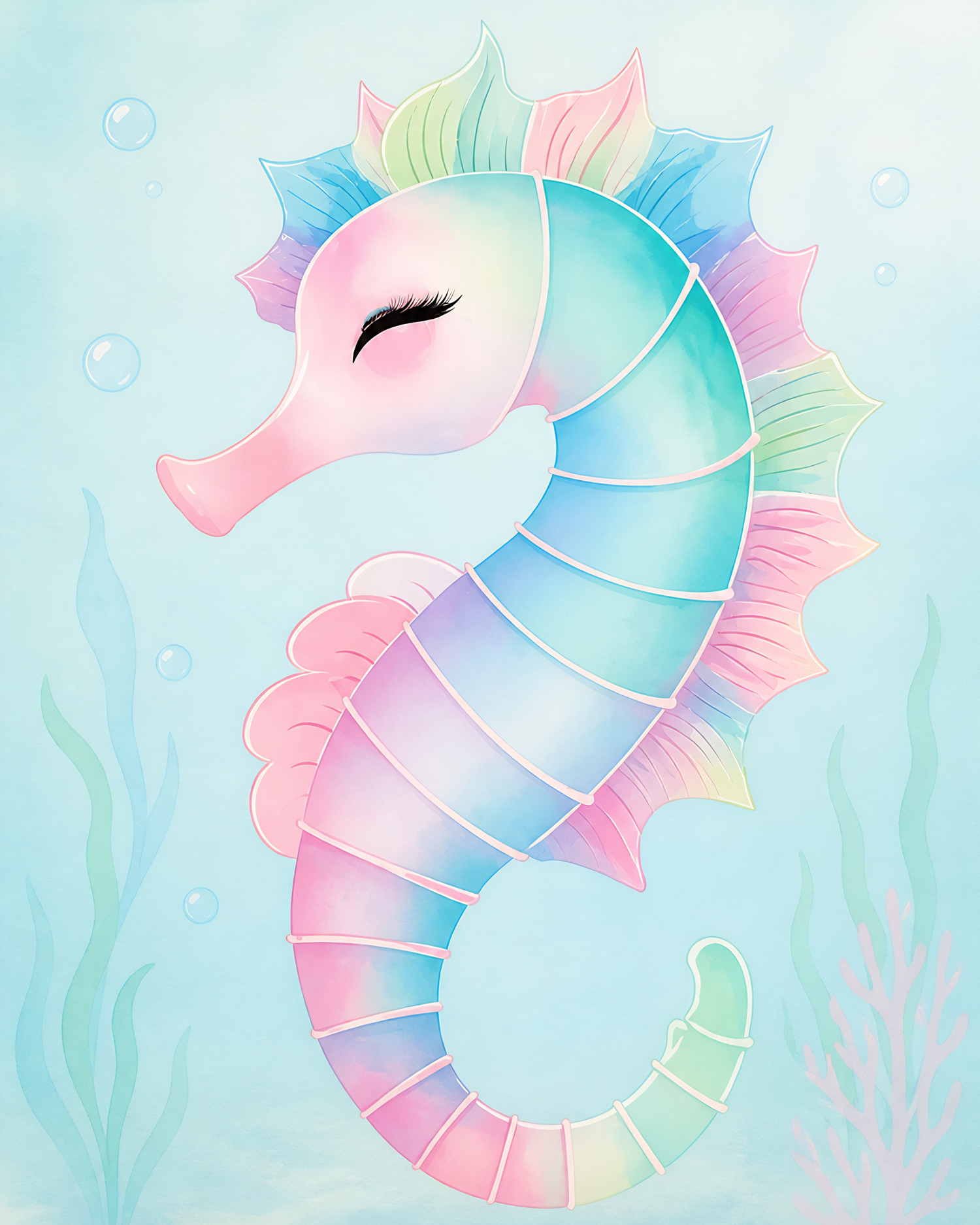 Shimmering Seahorse- Diamond Art Kit (40x50cm, 100% Whimsy Dust Square Drill)