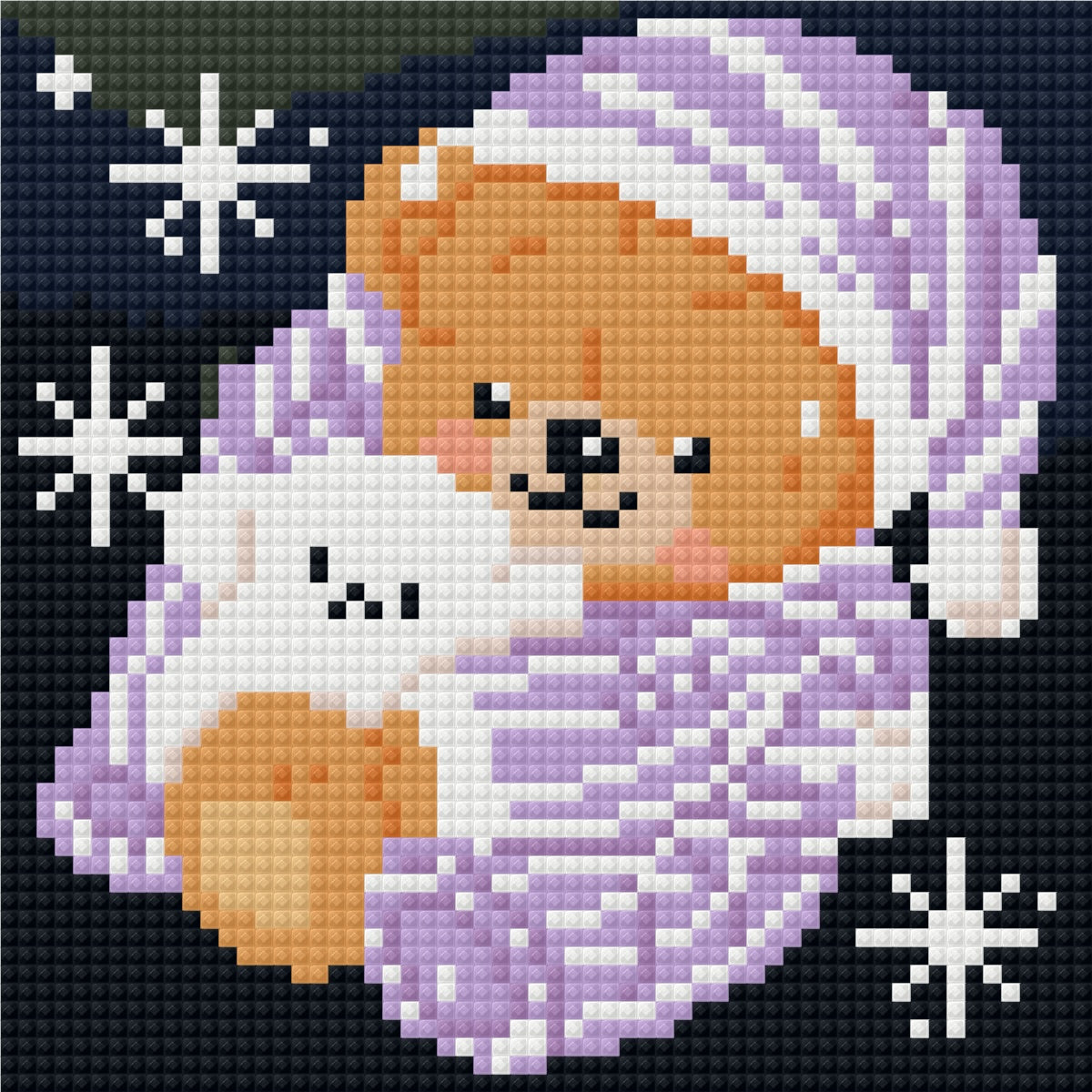 Boo Bear Sleepover by PonPon Artwork – little whimsies Mini Diamond Art Set