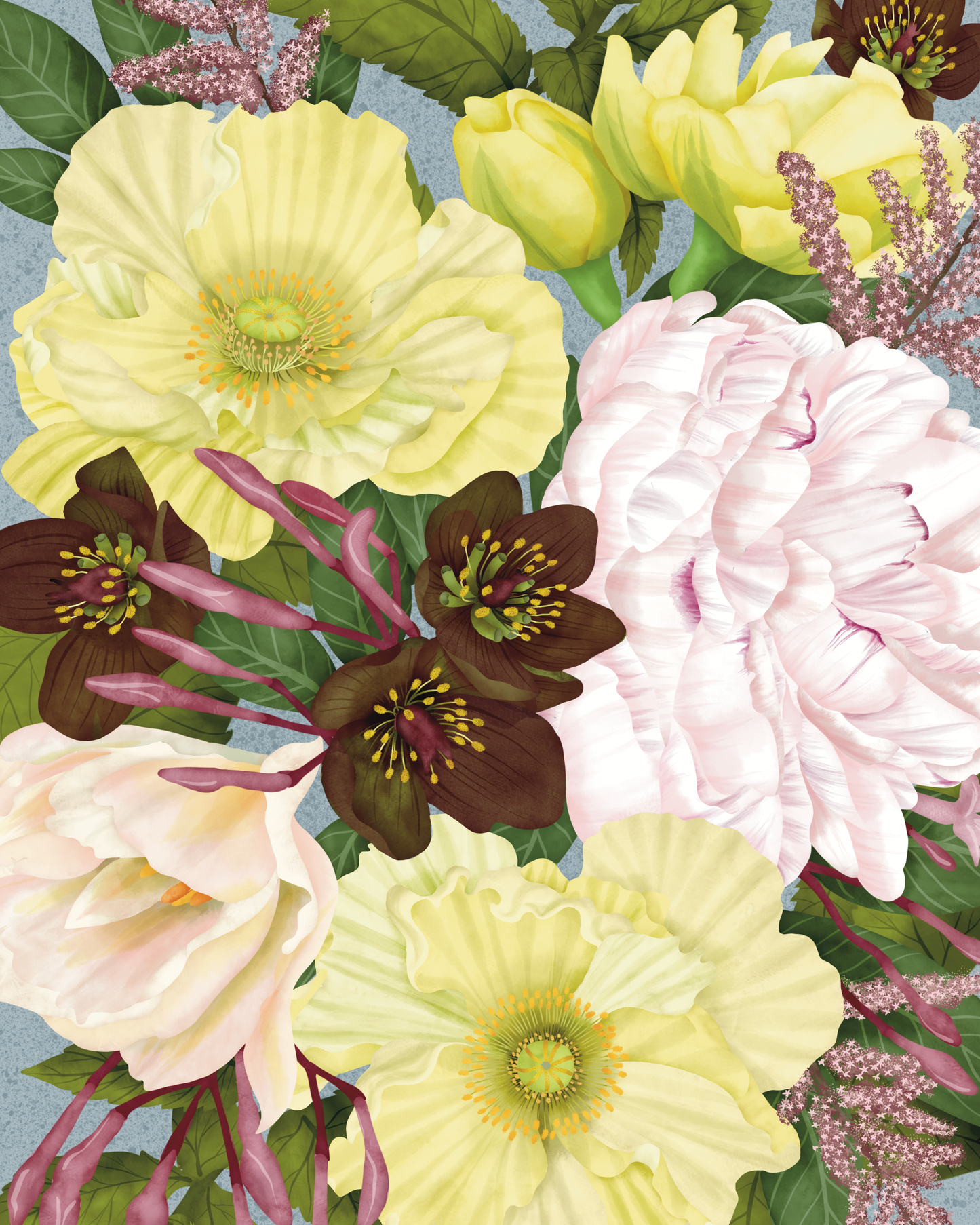 Spring Contrasts by Wickie Rowland- Diamond Art Kit (40x50cm, Square Drill)