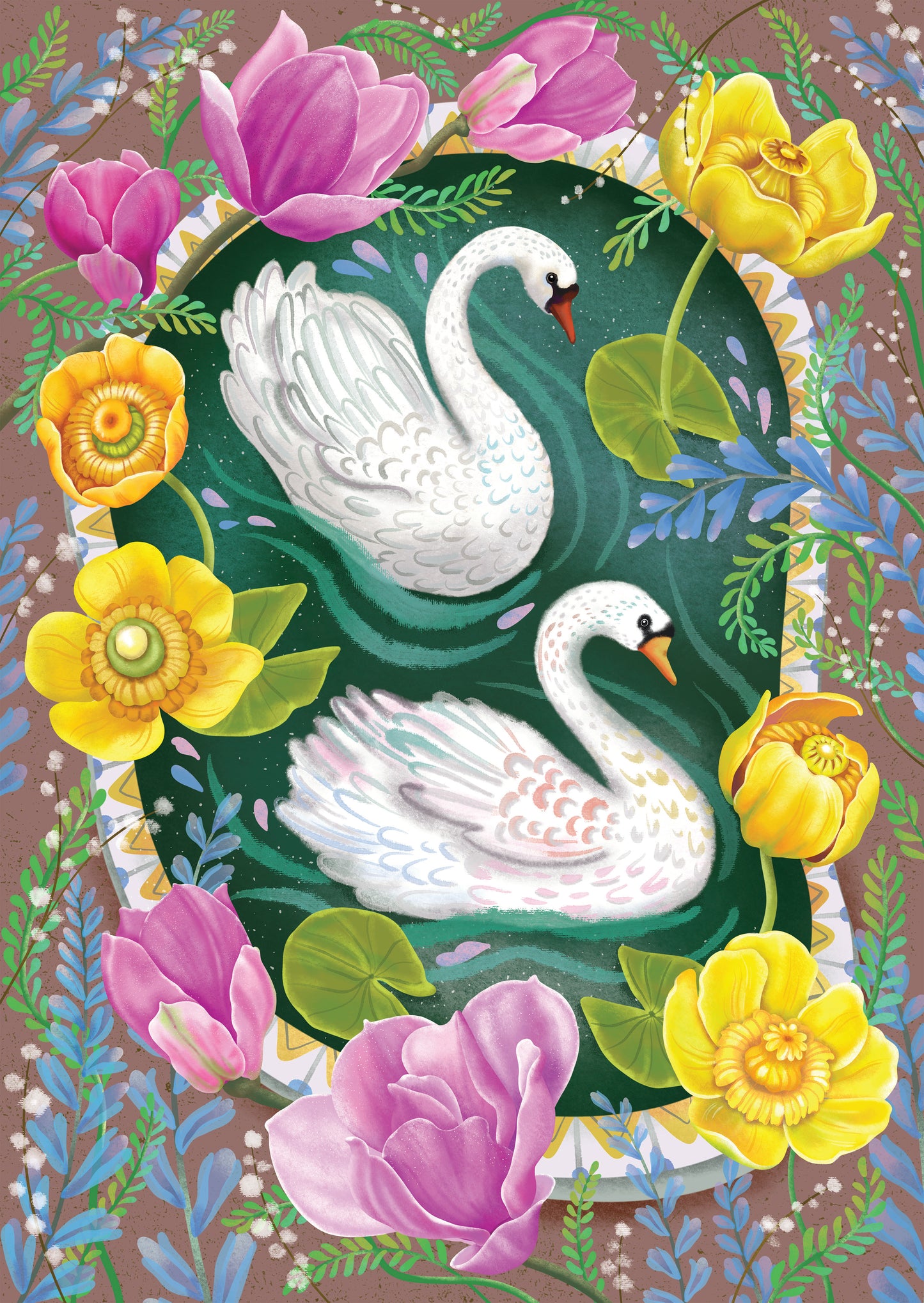 Spring Swans by Olga Akbarova- Diamond Art Kit (50x70cm, Square Drill)