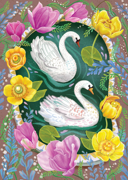 Spring Swans by Olga Akbarova- Diamond Art Kit (50x70cm, Square Drill)