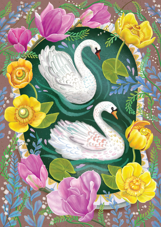 Spring Swans by Olga Akbarova- Diamond Art Kit (50x70cm, Square Drill)