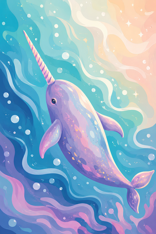 Stardust Narwhal- Diamond Art Kit (40x60cm, 100% Whimsy Dust Square Drill)