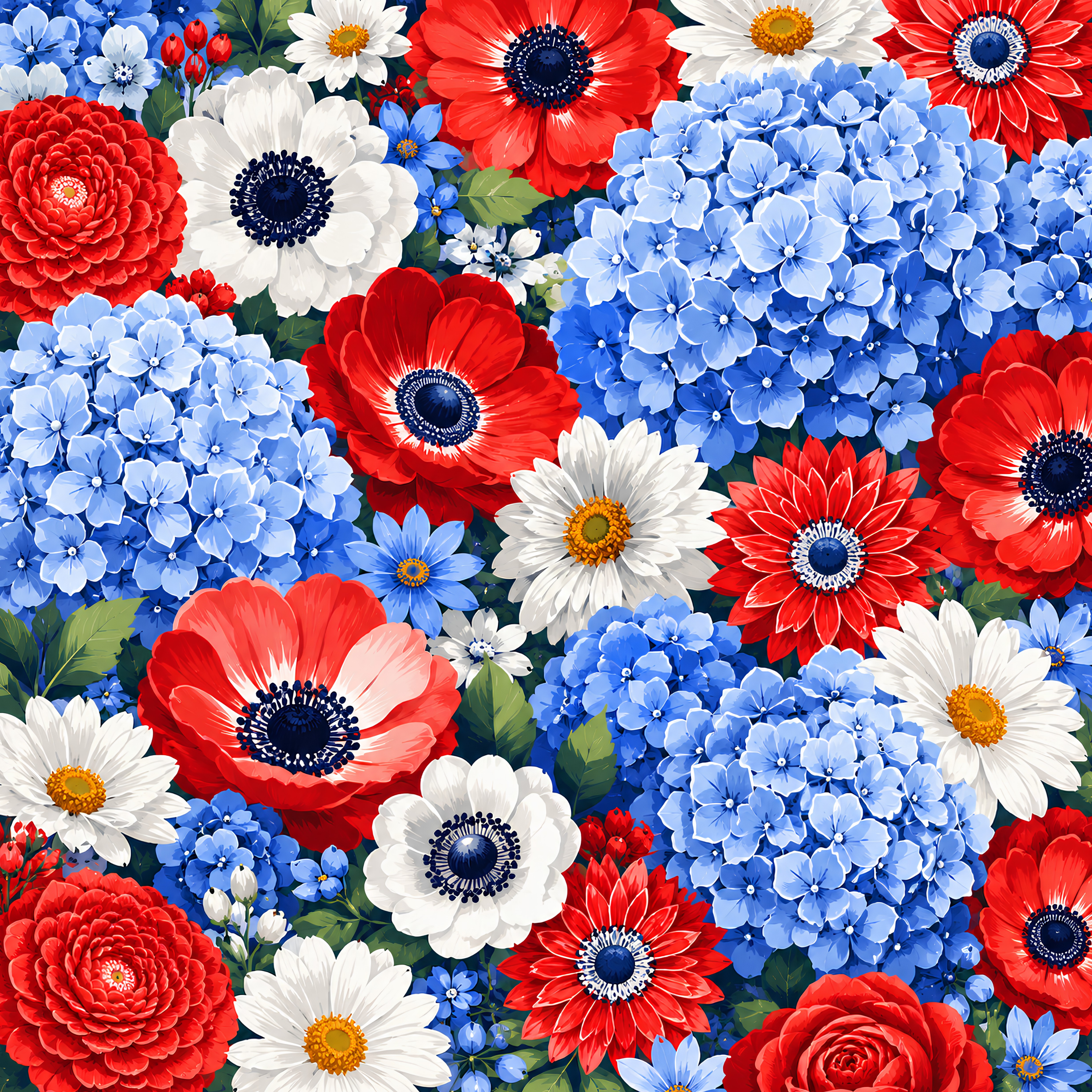 Stars & Summer Florals- Diamond Art Kit (40x40cm, Square Drill)
