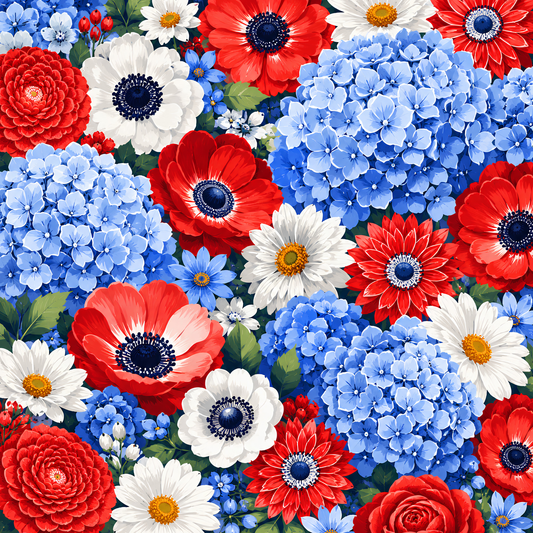 Stars & Summer Florals- Diamond Art Kit (40x40cm, Round Drill)