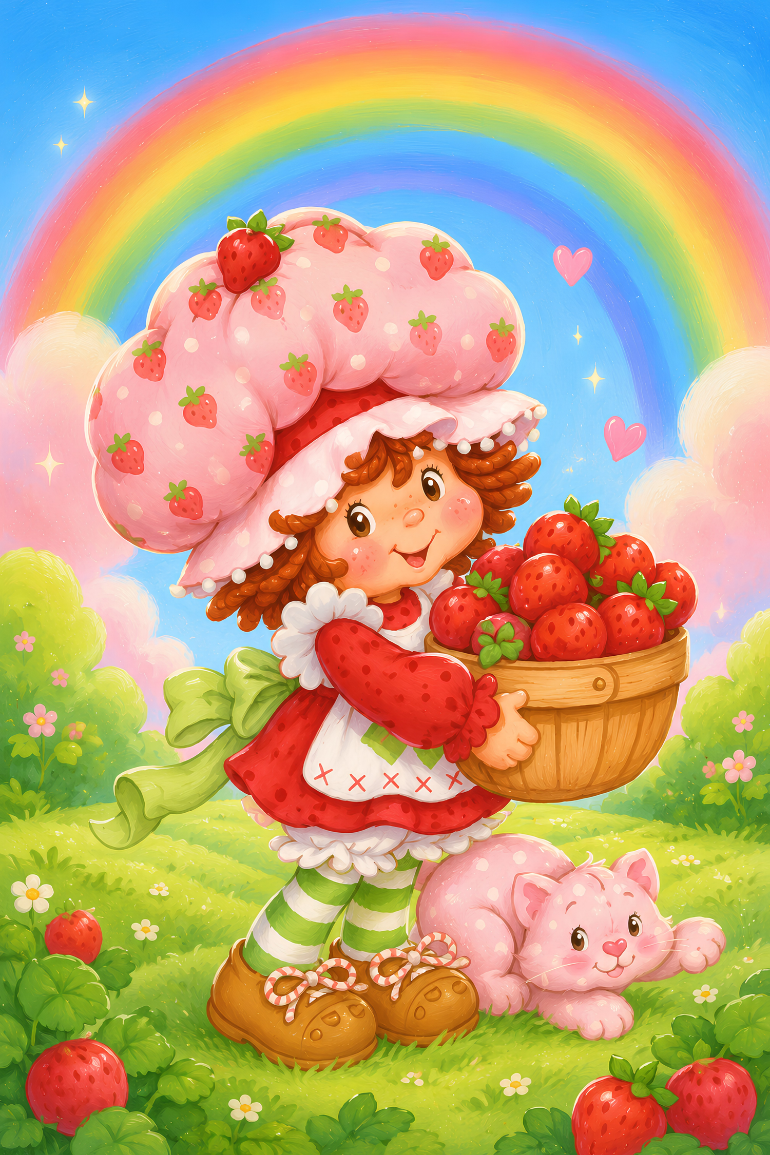 Strawberry Patch Girl- Diamond Art Kit (40x60cm, Square Drill)