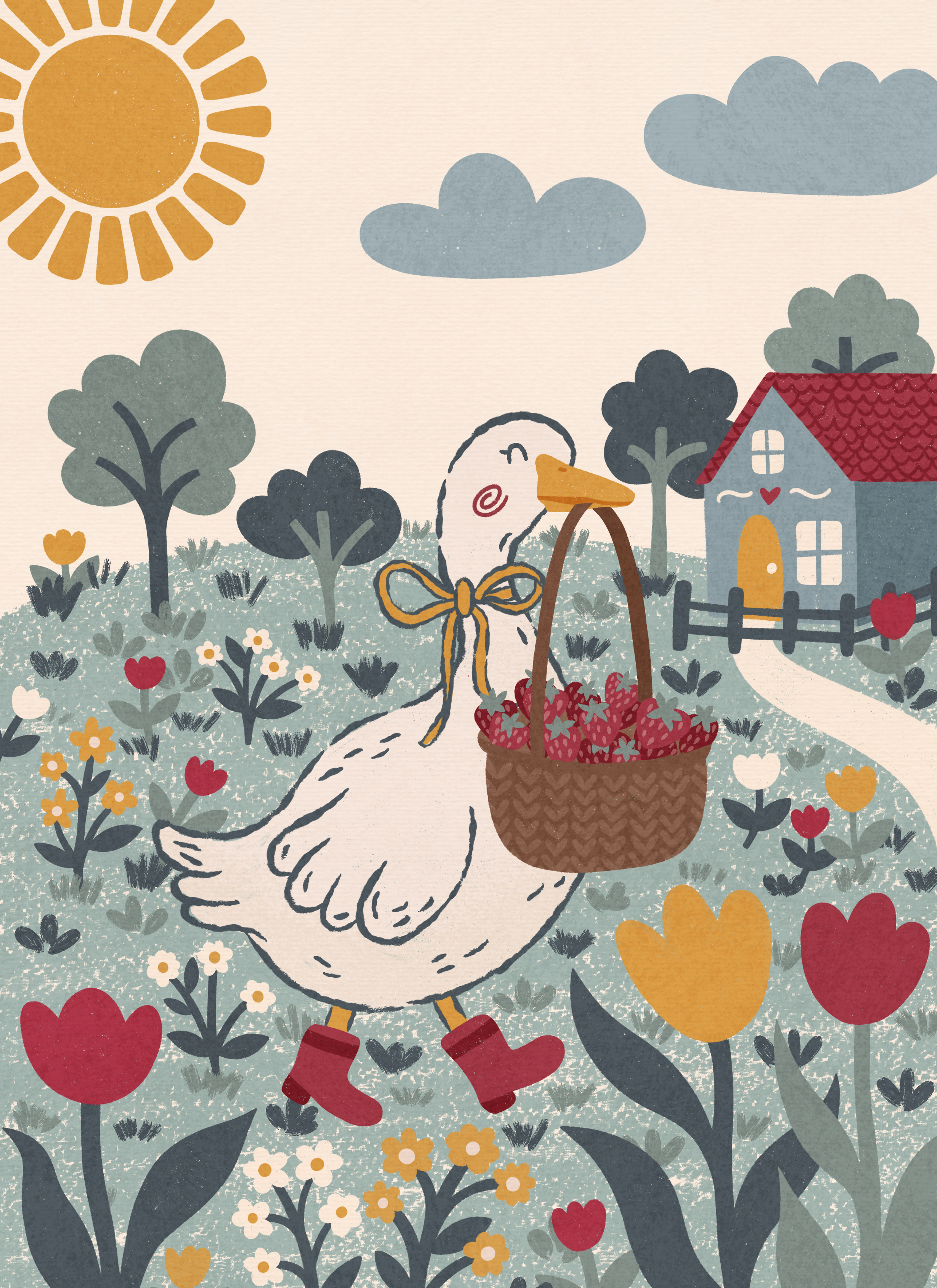 Strawberry Stroll by Andrea Lobell- Diamond Art Kit (40x60cm)