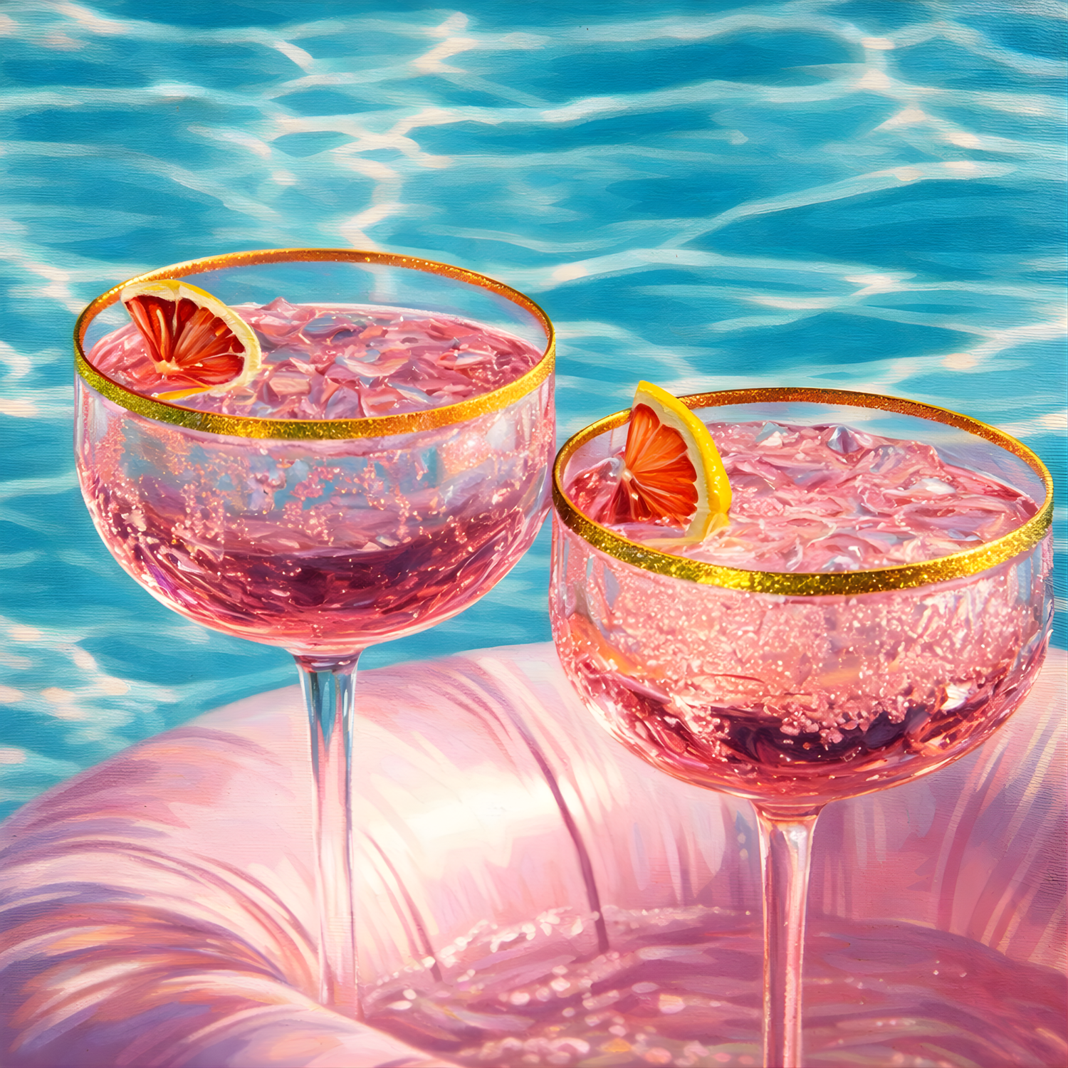 Summer Rosé Splash- Diamond Art Kit (40x40cm, Square Drill)