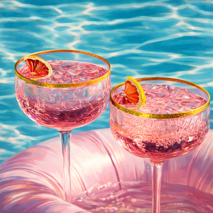 Summer Rosé Splash- Diamond Art Kit (40x40cm, Square Drill)