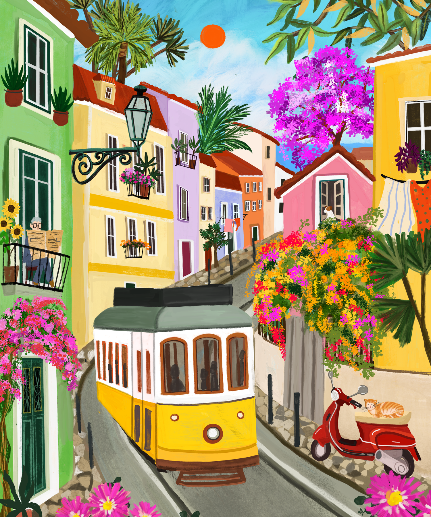 Summer in Alfama by Eva Jael Edwib – Diamond Art Kit (50x60cm, Square Drill)