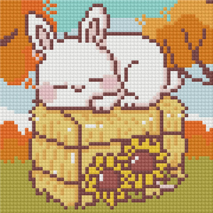 Bunny's Cozy Harvest by Blumensdiary – little whimsies Mini Diamond Art Set