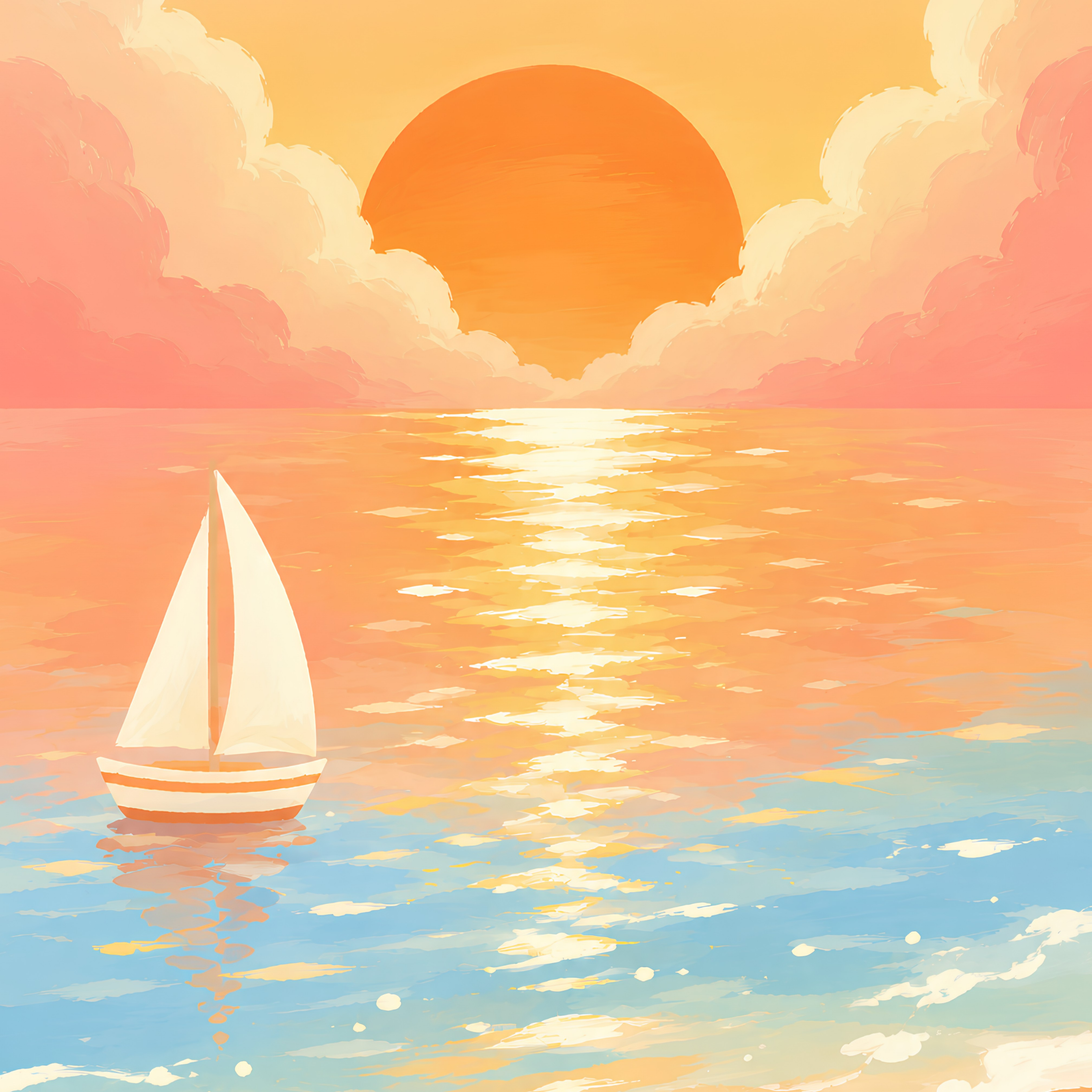 Sunkissed Voyage- Diamond Art Kit (40x60cm, 100% Whimsy Dust Square Drill)