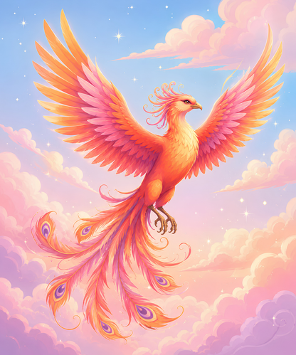 Sunset Phoenix– Diamond Art Kit (50x60cm, Square Drill)