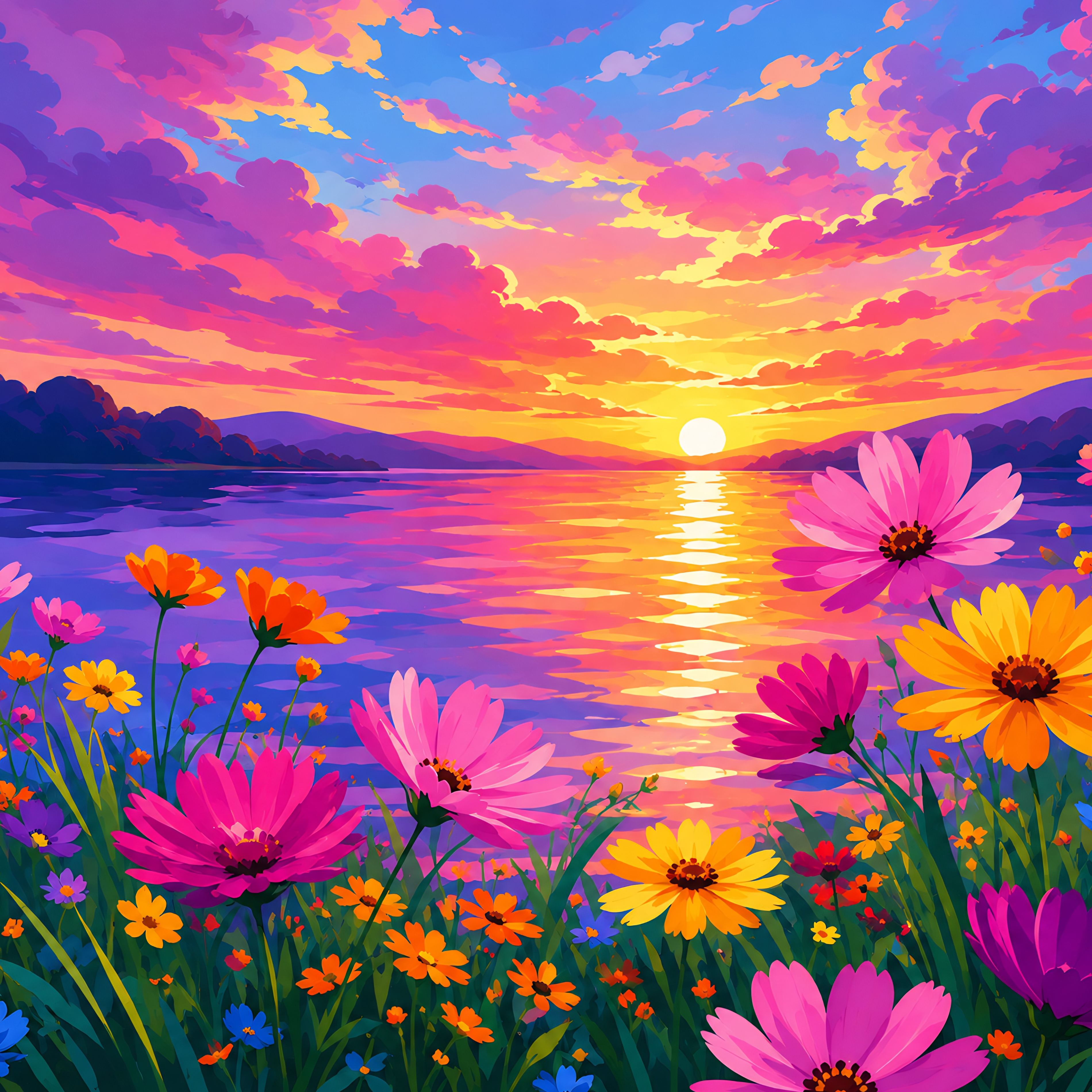 Sunset Cove- Diamond Art Kit (50x40cm, Square Drill)