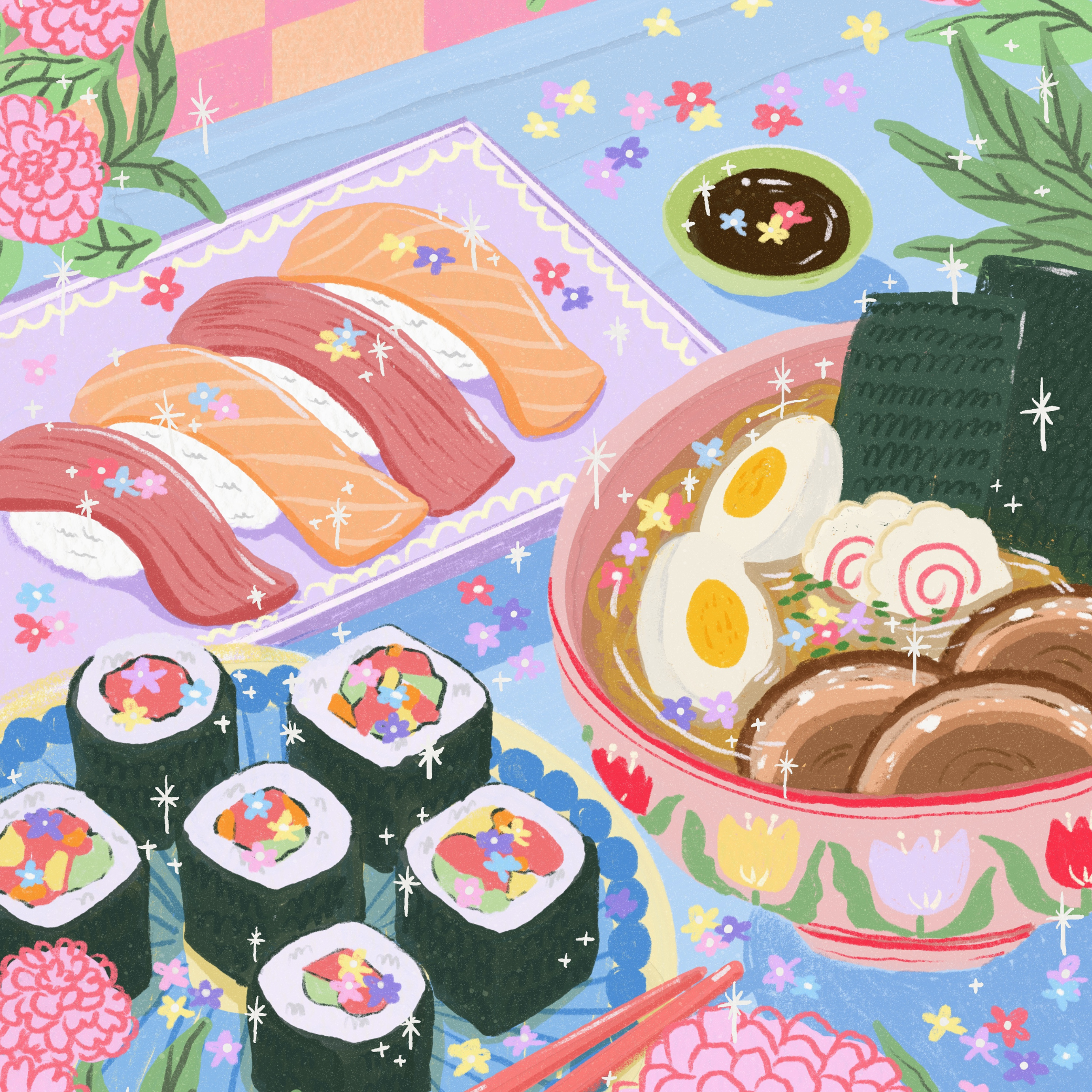Sushi & Ramen by Ziyi Studio- Diamond Art Kit (40x55cm)