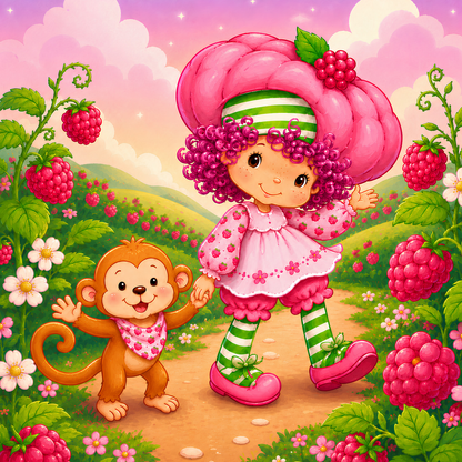 Sweet Raspberry Stroll- Diamond Art Kit (50x50cm, Square Drill)