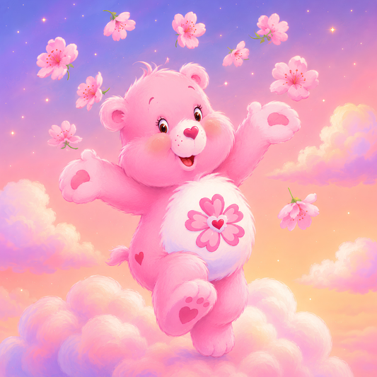 Sweet Sakura Cub- Diamond Art Kit (50x50cm, Square Drill)