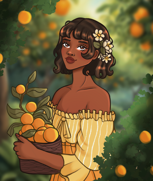 Sweet Tangerine - Art by Oceana – Diamond Art Kit (50x60cm, Square Drill)