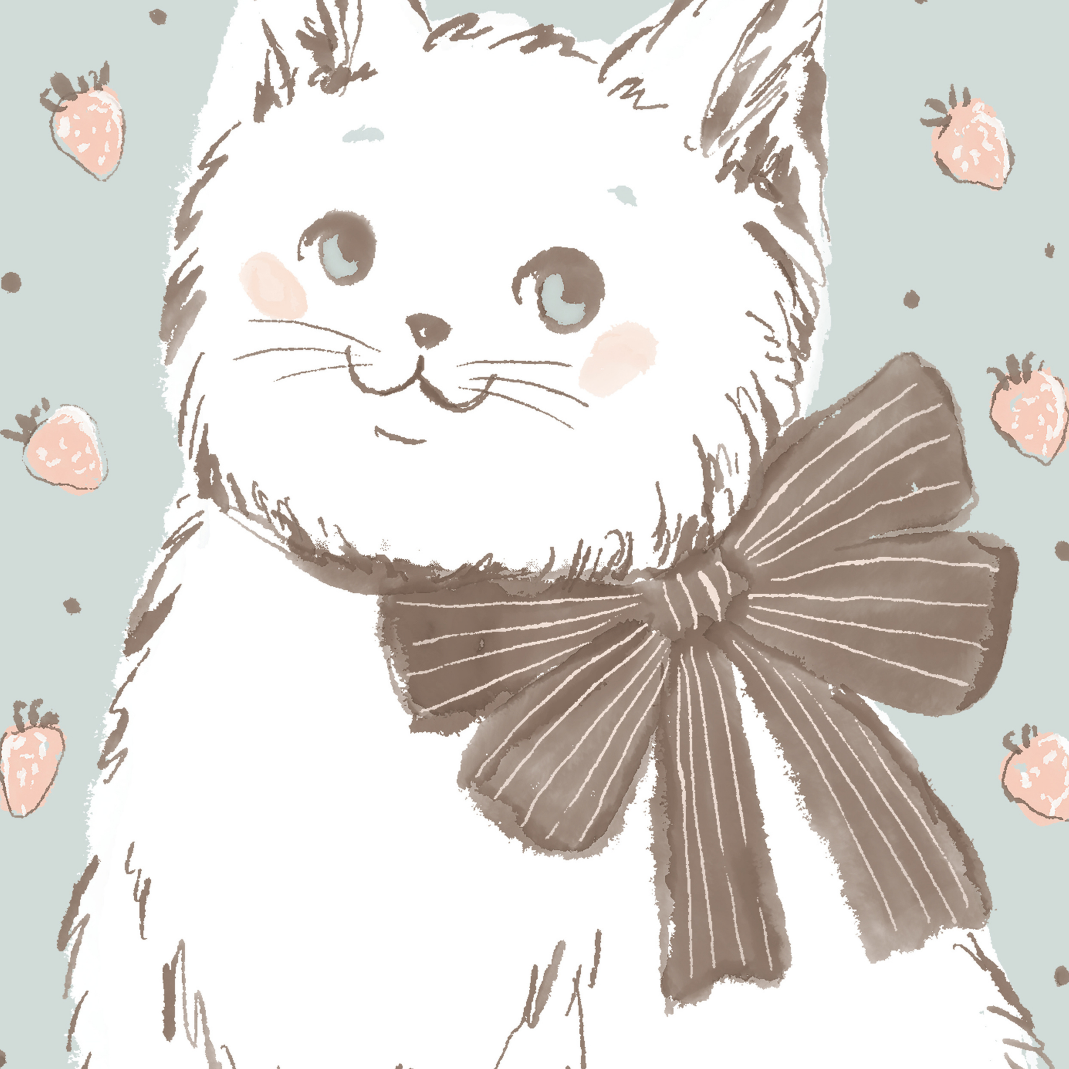 Sweet Berry Kitty by Hanna Symo- Diamond Art Kit (40x60cm, Round Drill)