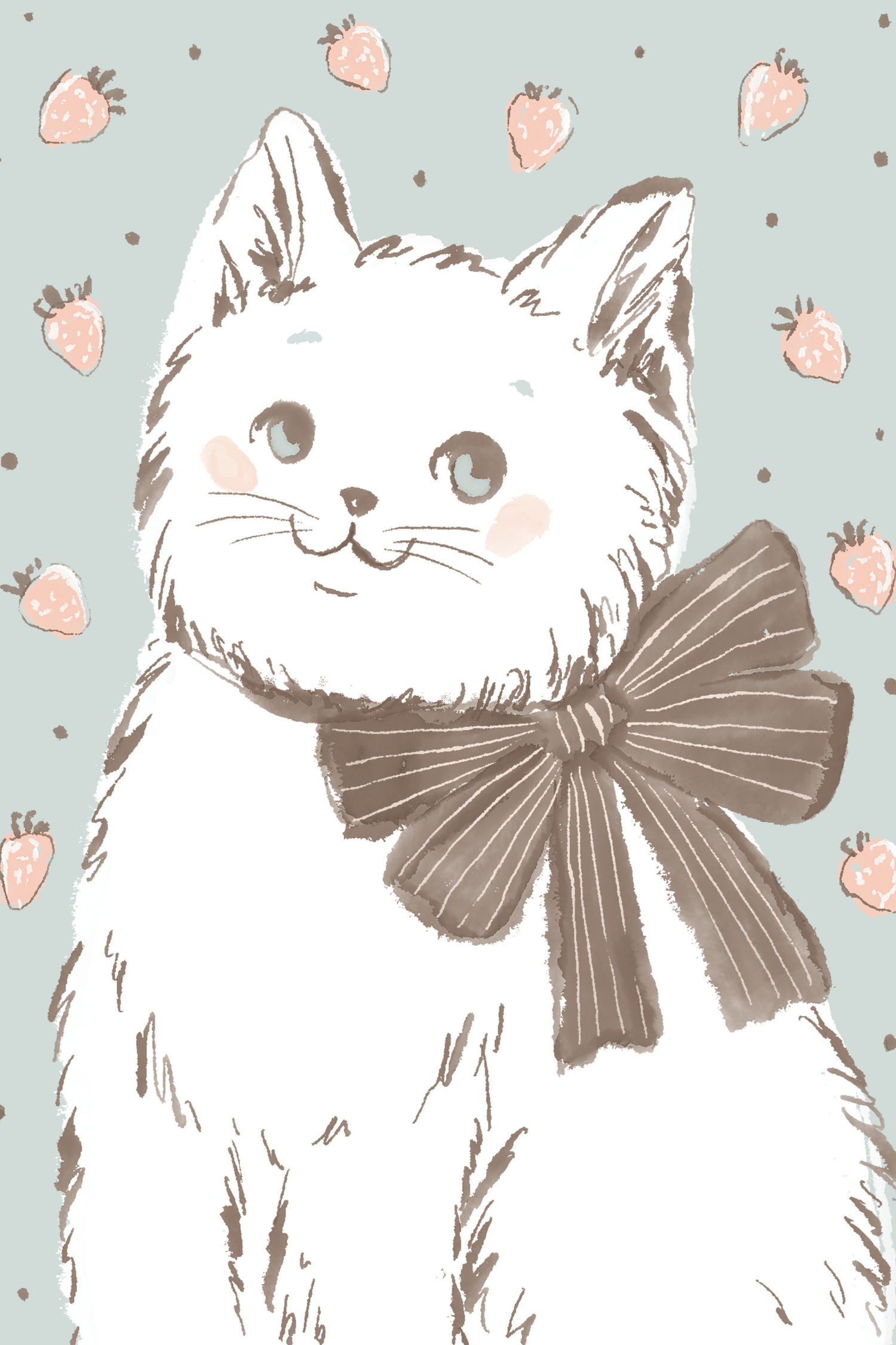 Sweet Berry Kitty by Hanna Symo- Diamond Art Kit (40x60cm, Round Drill)