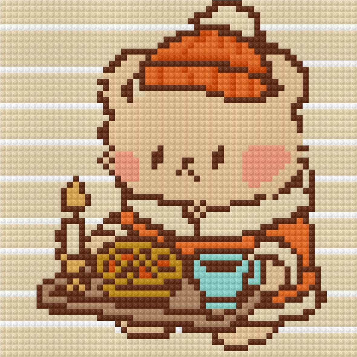 Tea Time Teddy by Blumensdiary – little whimsies Mini Diamond Art Set