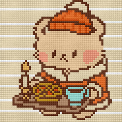 Tea Time Teddy by Blumensdiary – little whimsies Mini Diamond Art Set