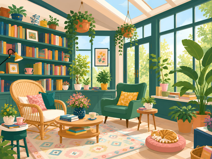 The Garden Library- Diamond Art Kit (80x60cm, Square Drill)
