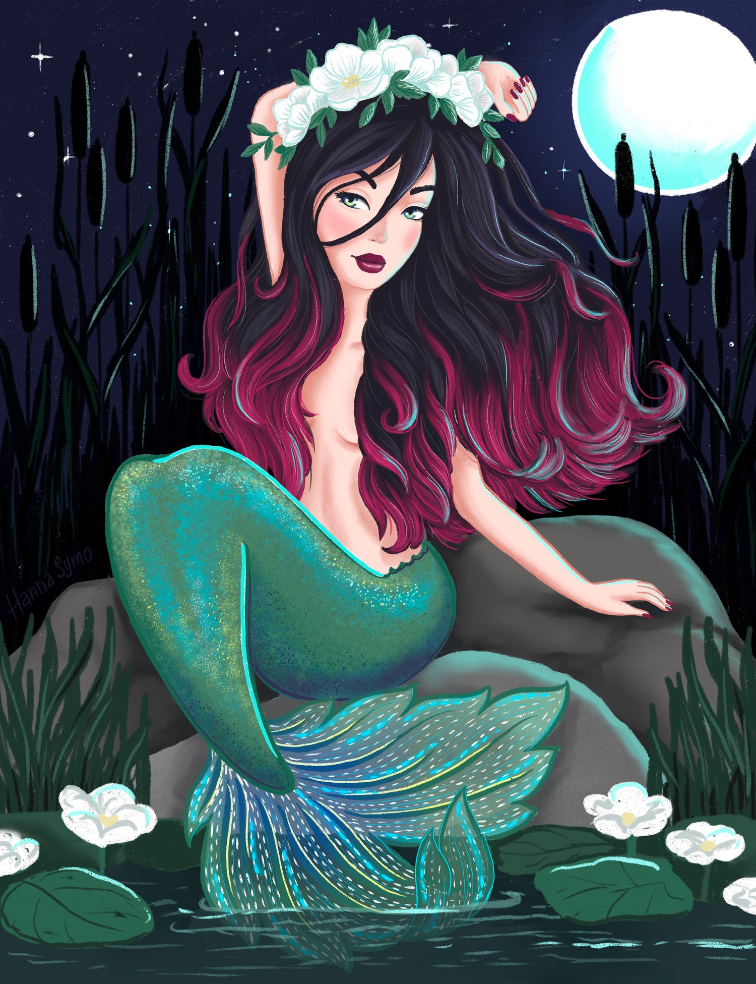 The Siren’s Solitude by Hanna Symo – Diamond Art Kit (50x60cm, Square Drill)