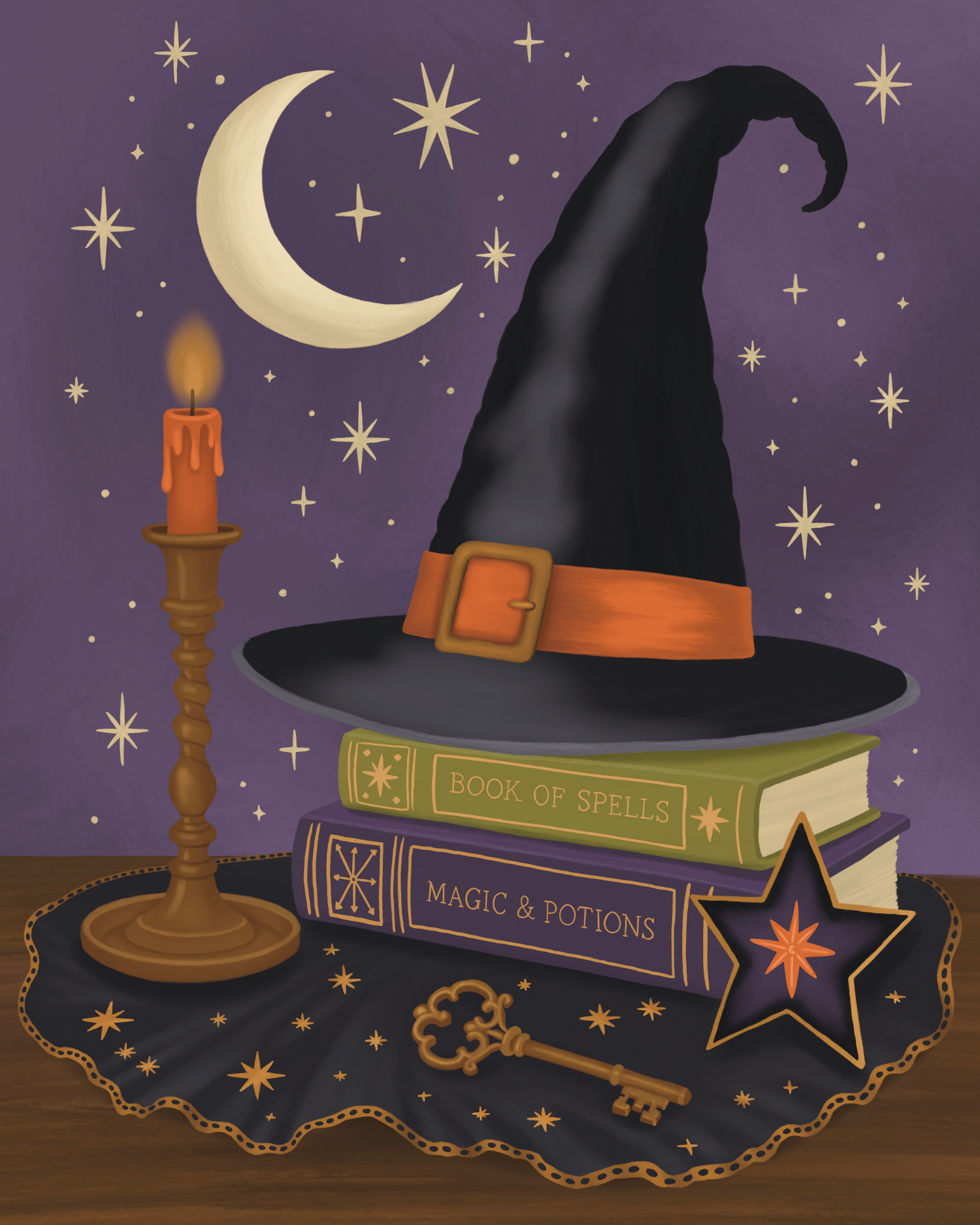 The Witch’s Spellbook by Lisa D Art Designs – Diamond Art Kit (40x50cm, Square Drill)