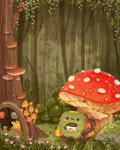 Toad's Rainy Day Retreat by CraaftyQueen – Diamond Art Kit (40x50cm Square Drill) Hand Rendered