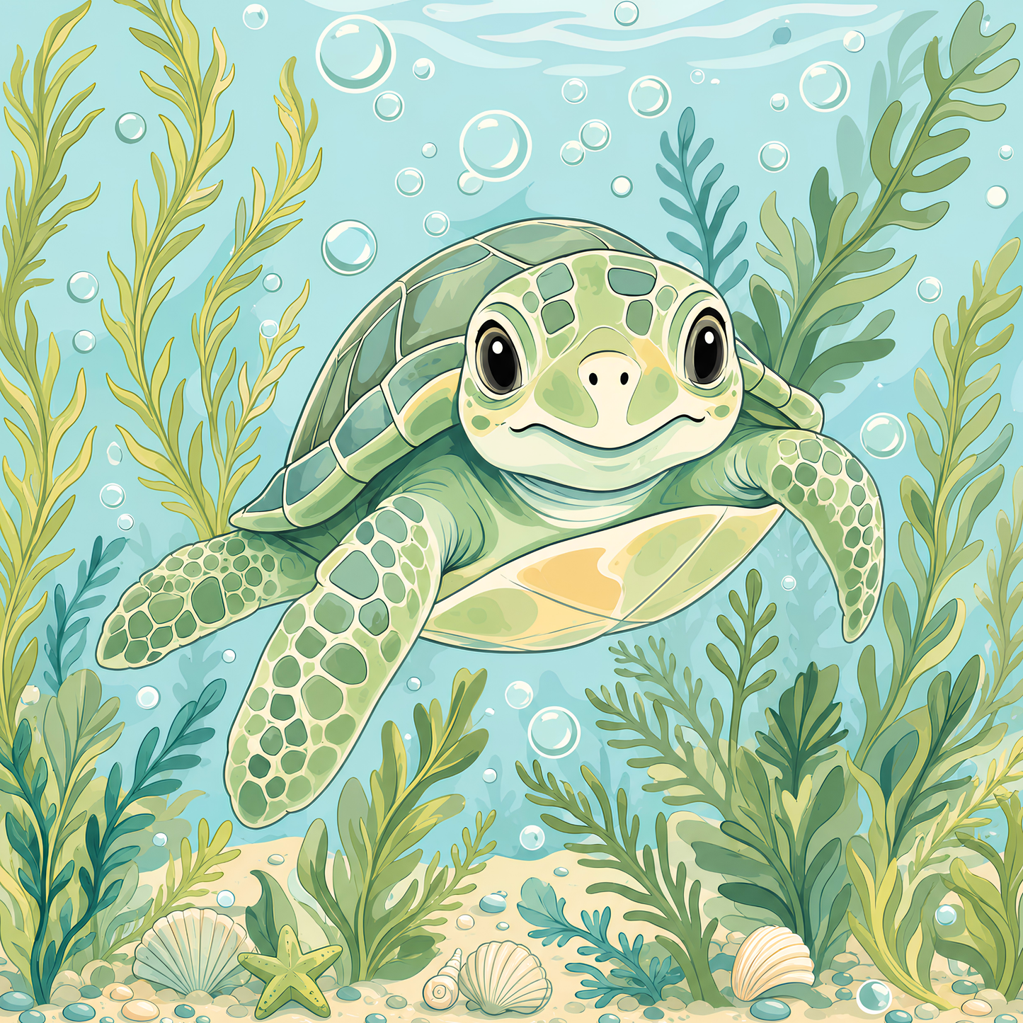 Turtle Bay- Diamond Art Kit (40x40cm, Round Drill)